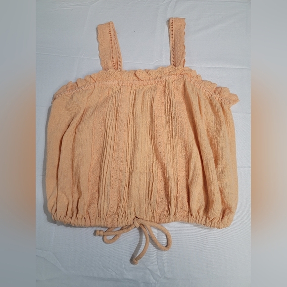 Free People Because Of You Blousen Tank Top Cotton/linen Blend Size Large - Picture 10 of 11